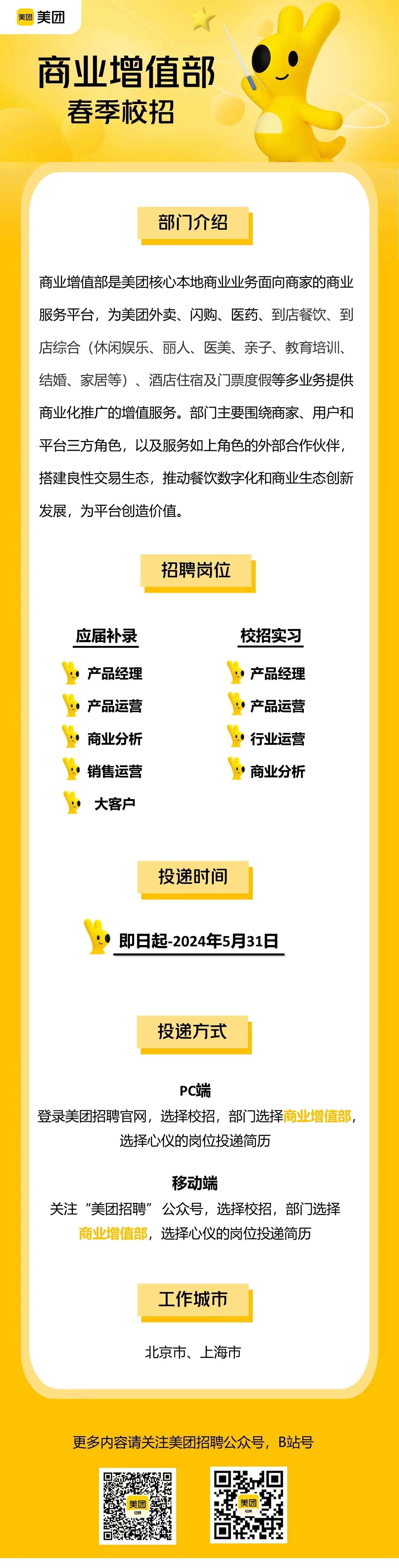 美团商业增值部春季校招补录- 上海财经大学商学院